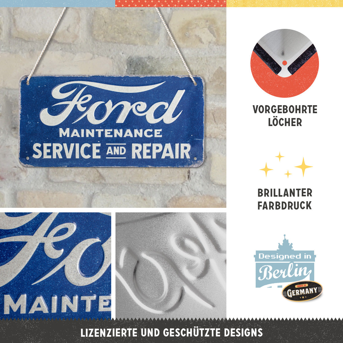 nostalgic-art-ford-service-repair-insegna-appendibile-10x20-cm image 4