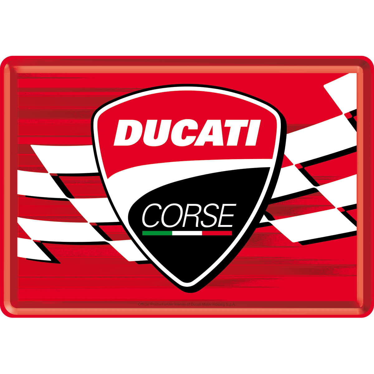 nostalgic-art-ducati-corse-logo-racing-flag-metal-card-10x14-cm image 1