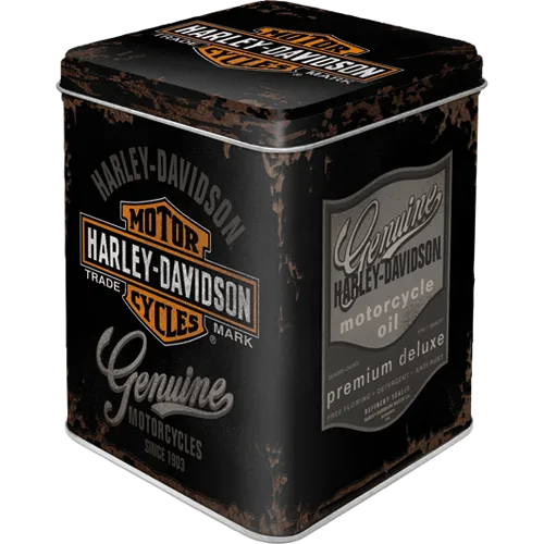 nostalgic-art-harley-davidson-genuine-logo-scatola-da-t-in-metallo-100-g image 1