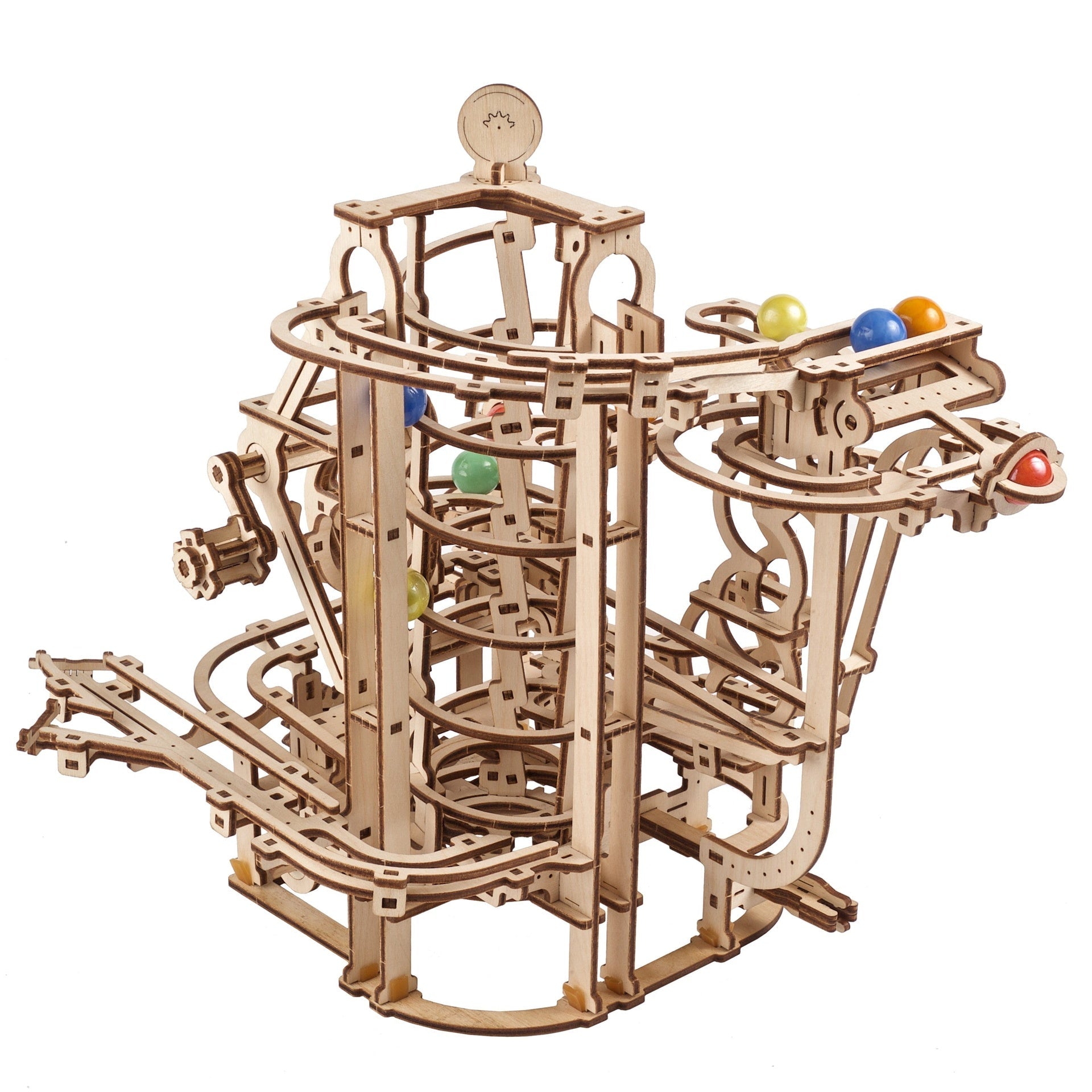 ugears-marble-run-spiral-hoist-puzzle-3d-meccanico-in-legno image 3