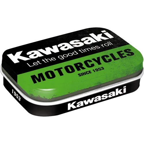 nostalgic-art-kawasaki-motorcycles-scatola-tascabile-con-mentine-6x4x1-6-cm image 1