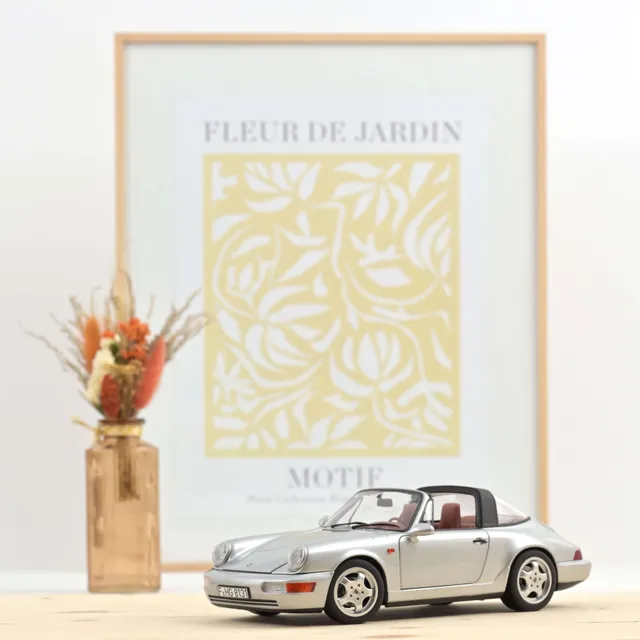 norev-porsche-911-carrera-4-targa-1991-964-modellino-auto-1-18-argento-polare-2 image 1