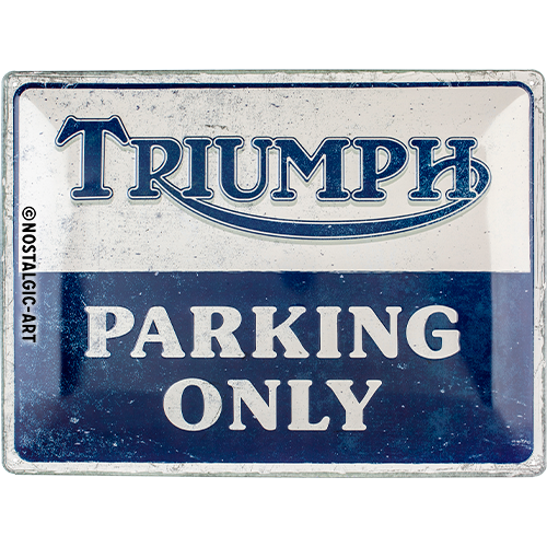 triumph-parking-only-nostalgic-art-targa-in-metallo-30x40-cm image 2