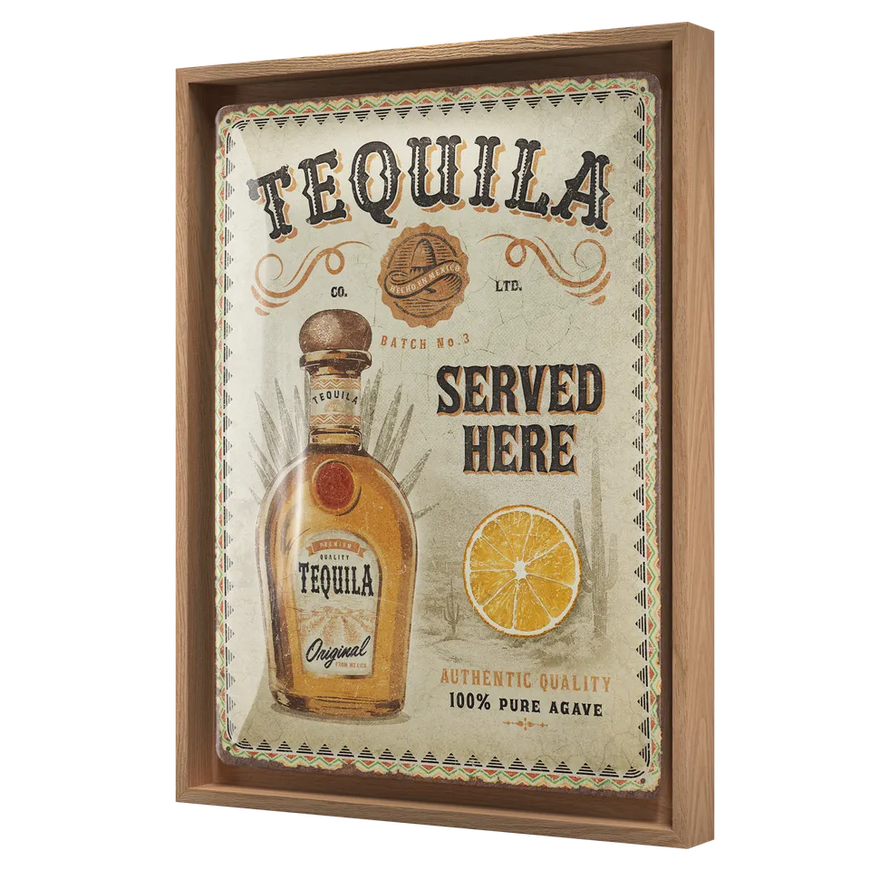 nostalgic-art-tequila-served-here-cornice-n-frame-l-per-targhe-in-metallo-con-si image 1