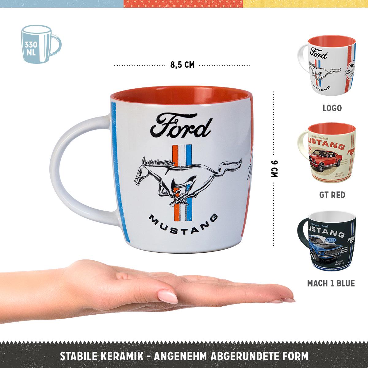 nostalgic-art-ford-mustang-set-3-tazze-in-ceramica-330-ml-gift-box-logo-gt-1967- image 2
