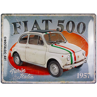 nostalgic-art-fiat-500-turin-italia-cartello-in-lamiera-smaltata-30x40-cm image 2