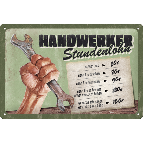 nostalgic-art-handwerker-stundenlohn-targa-in-metallo-20x30-cm-2 image 1