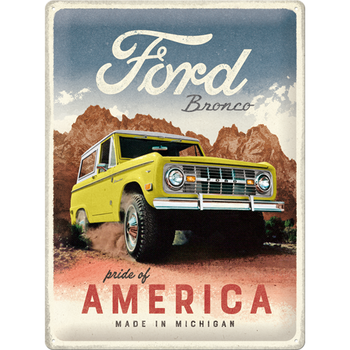 nostalgic-art-ford-bronco-pride-of-america-targa-in-metallo-30x40-cm image 1
