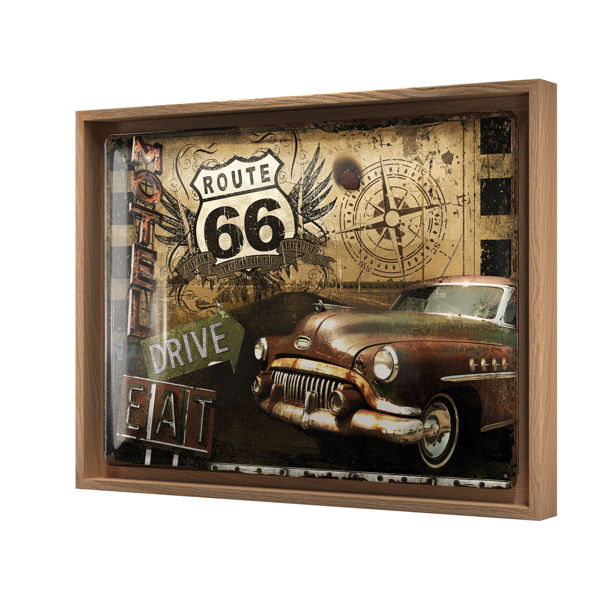 nostalgic-art-route-66-road-trip-cornice-n-frame-l-edition-33-5x44-cm image 1