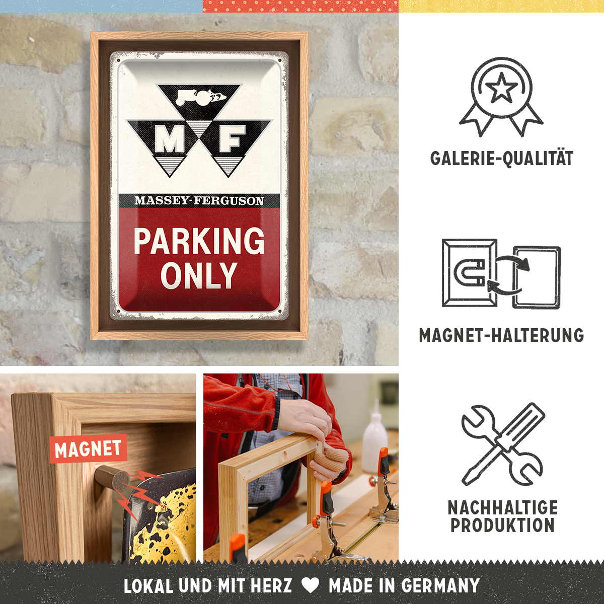 nostalgic-art-massey-ferguson-parking-only-cornice-n-frame-m-24x33-5-cm image 3