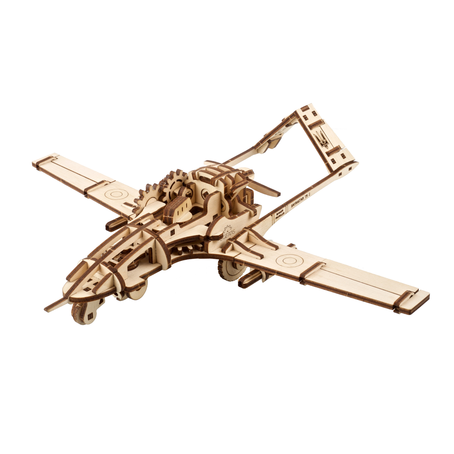 ugears-bayraktar-tb2-combat-drone-modello-in-legno-3d-da-assemblare image 1