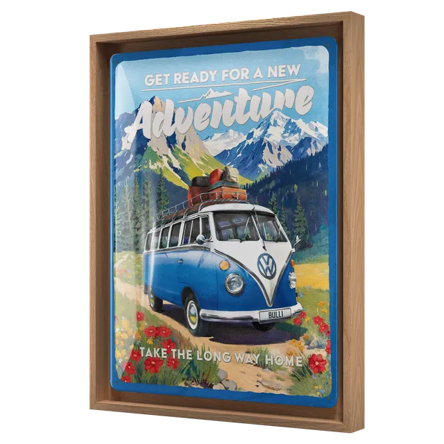 nostalgic-art-vw-bulli-ready-for-a-new-adventure-cornice-n-frame-l-33-5x44-cm image 1