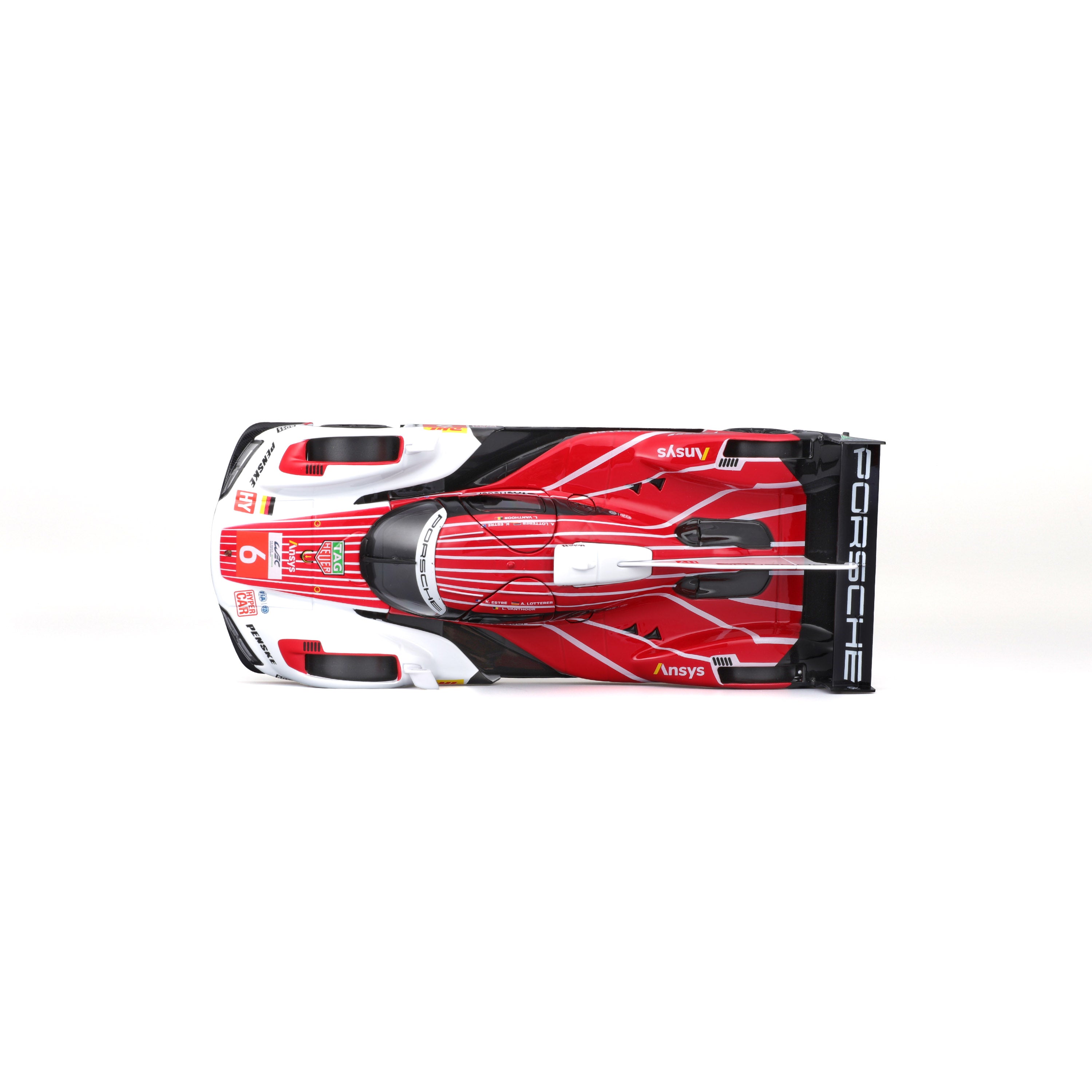 bburago-porsche-penske-963-6-1-24-modellino-endurance-rosso-e-bianco image 7