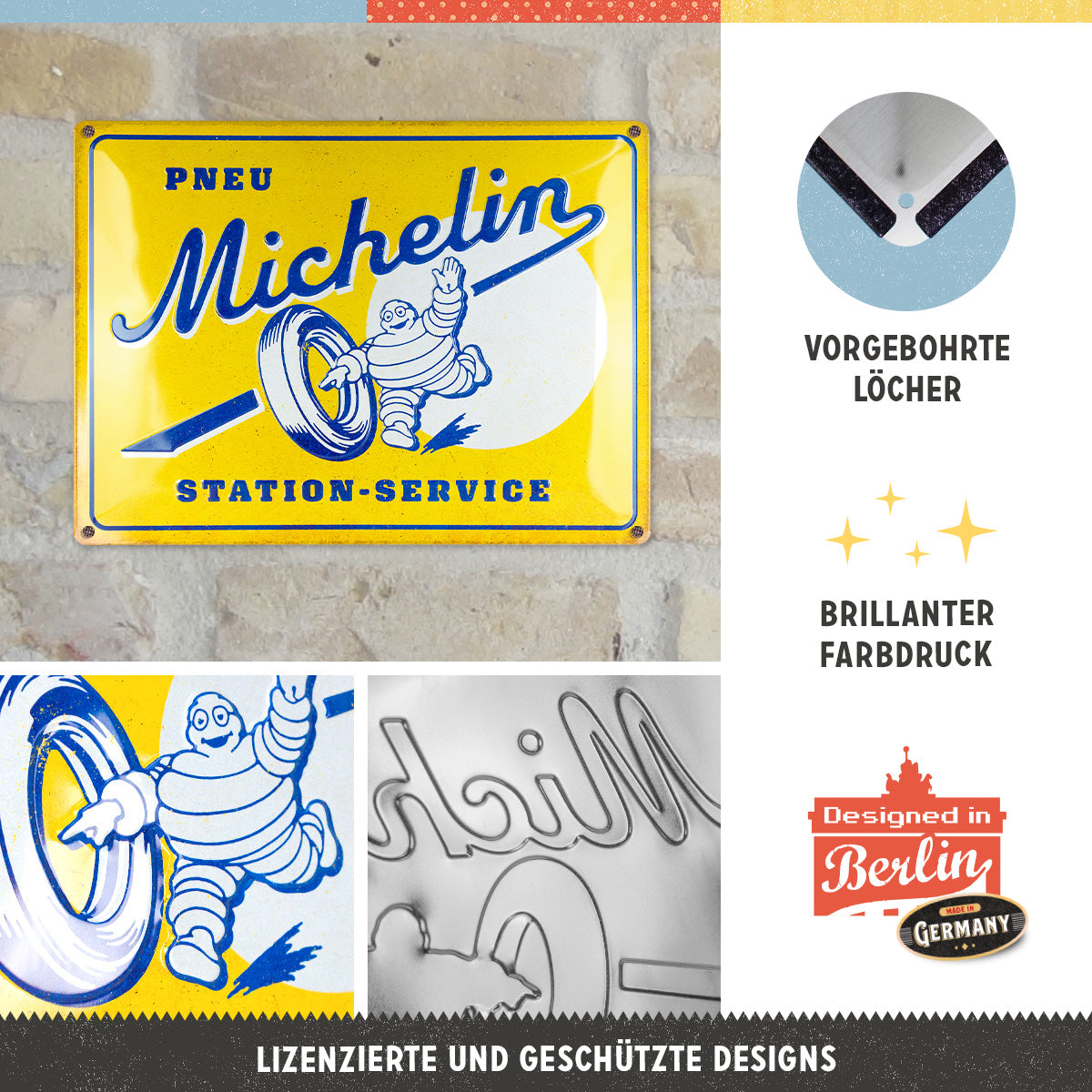 nostalgic-art-michelin-pneu-station-service-targa-metallo-30x40-cm image 2