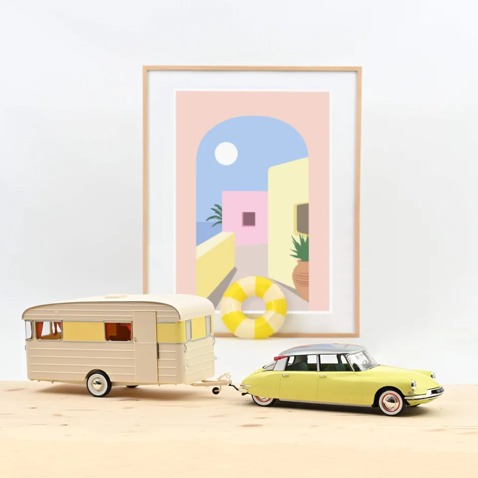 norev-citro-n-ds-19-1960-jonquille-yellow-caravan-digue-panoramic-1-18 image 1