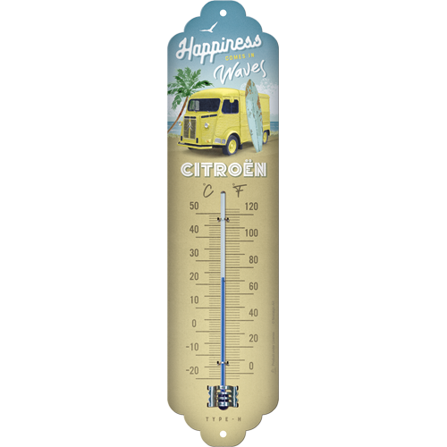 nostalgic-art-citroen-type-h-happiness-comes-in-waves-termometro-in-latta-6-5x28 image 1