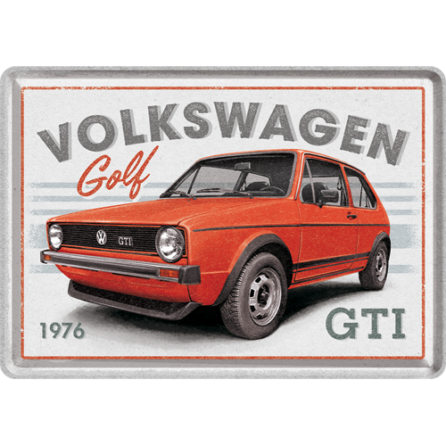 nostalgic-art-vw-golf-gti-1976-metal-card-10x14-cm image 1