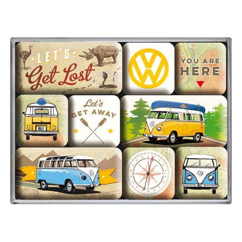 nostalgic-art-vw-bulli-let-s-get-lost-set-magneti-da-frigo image 1