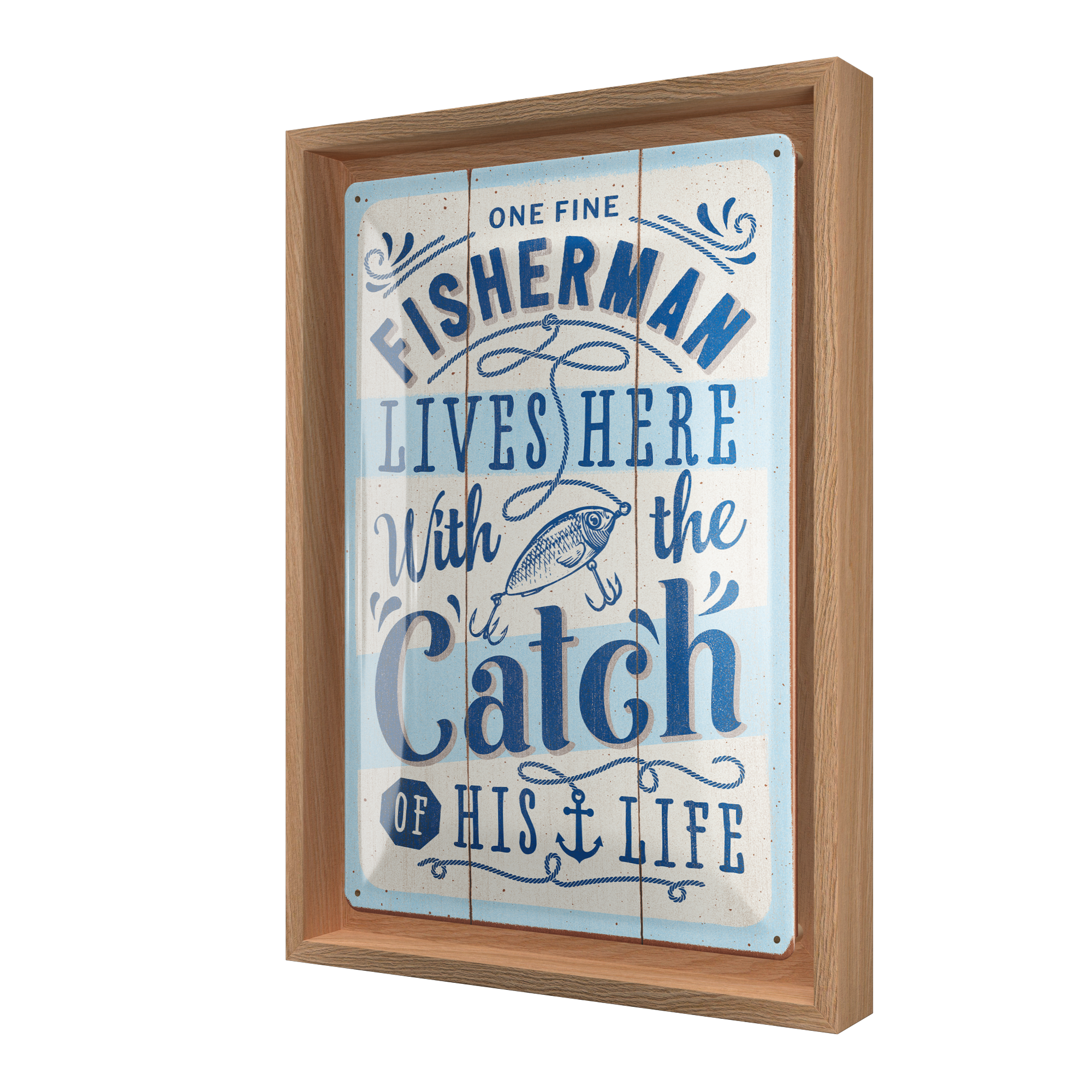 nostalgic-art-fisherman-catch-n-frame-m-edition-targa-con-cornice-24x33-5-cm image 1