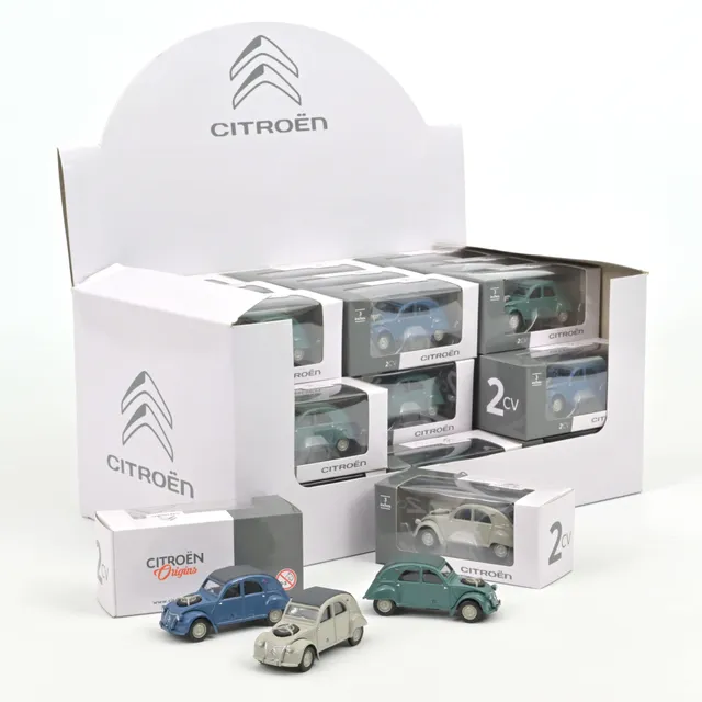 norev-display-36-pezzi-citro-n-2cv-4x4-grigio-verde-blu-1-54-con-3-omaggio image 1
