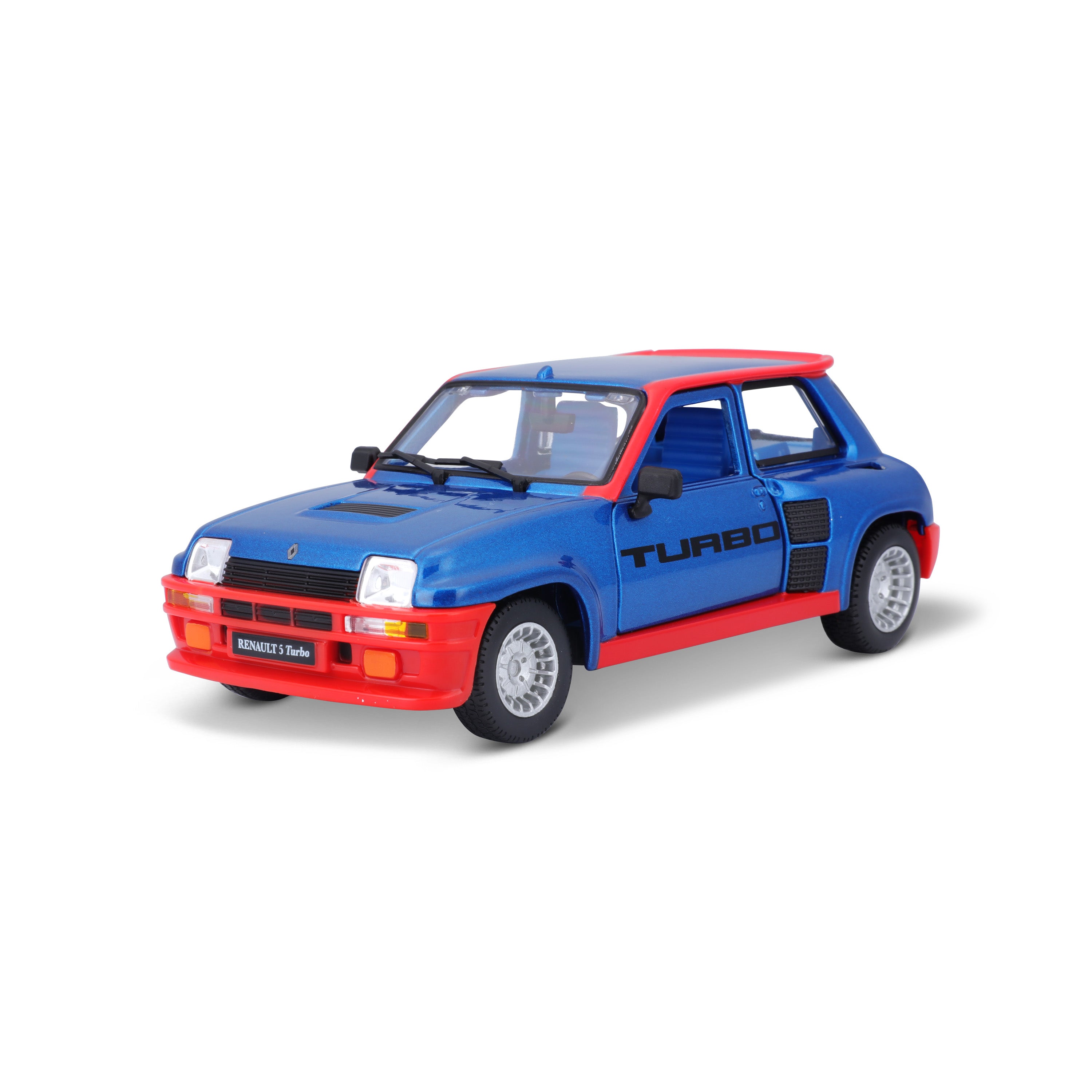 bburago-renault-5-turbo-1-24-modellino-auto-stradale-blu-e-rosso image 1