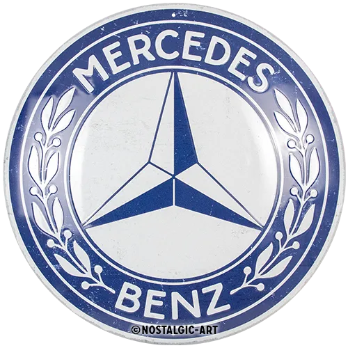 nostalgic-art-mercedes-benz-logo-cartello-rotondo-in-metallo-35-cm image 1