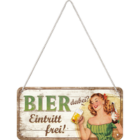 nostalgic-art-bier-dabei-eintritt-frei-insegna-in-metallo-da-appendere-10x20-cm image 2