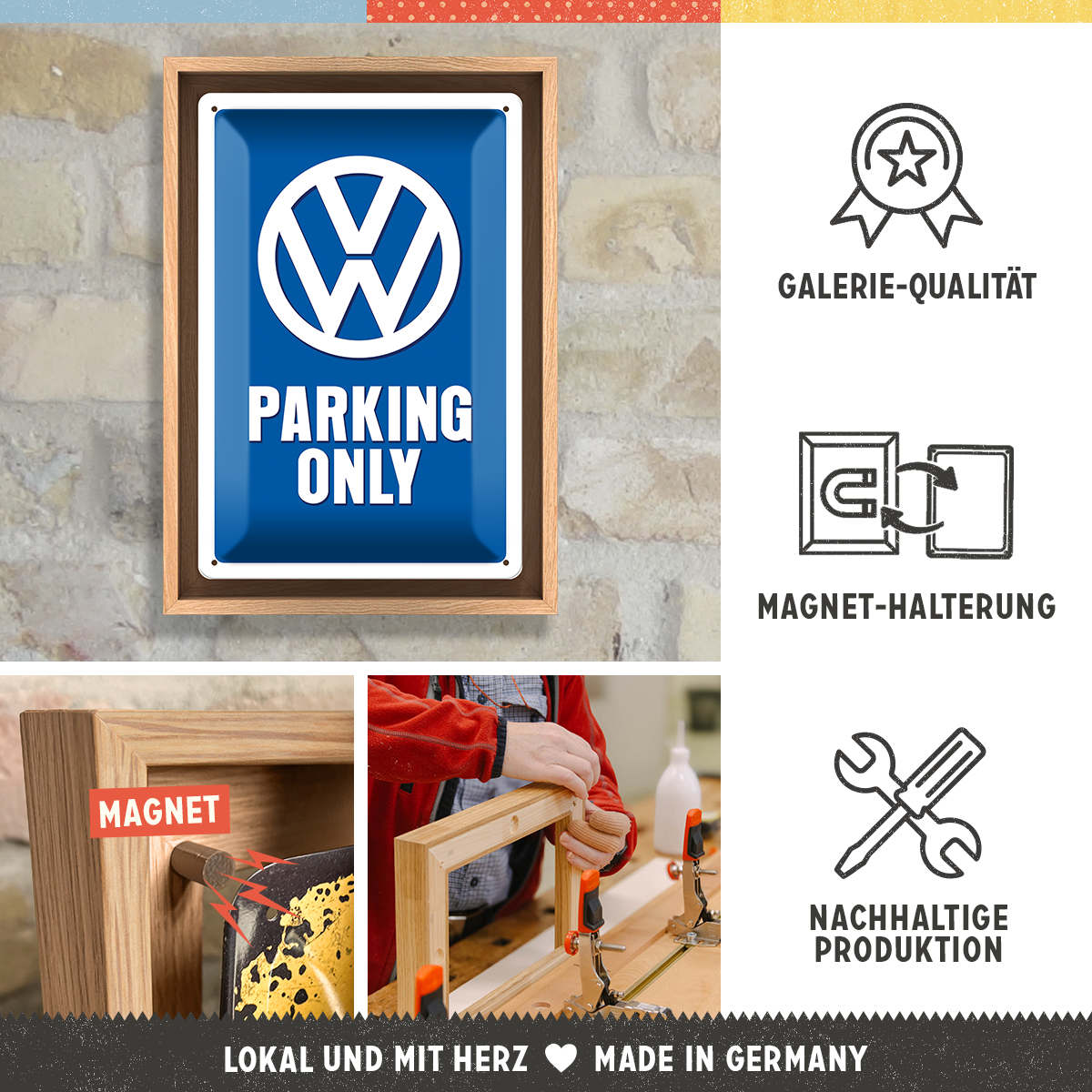 nostalgic-art-vw-parking-only-cornice-n-frame-m-edition-24x33-5-cm image 3