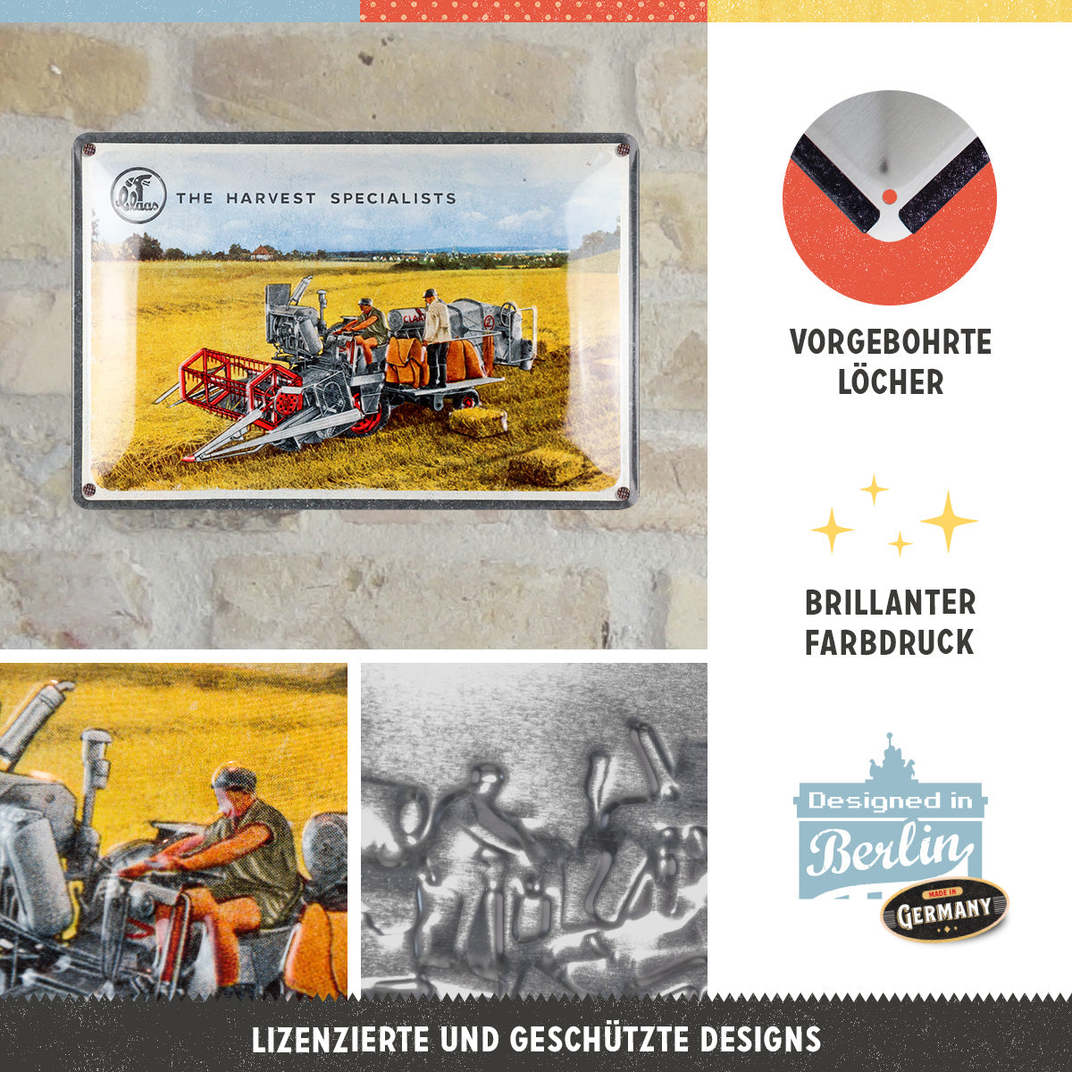 nostalgic-art-claas-the-harvest-specialists-insegna-in-metallo-20-x-30-cm image 3