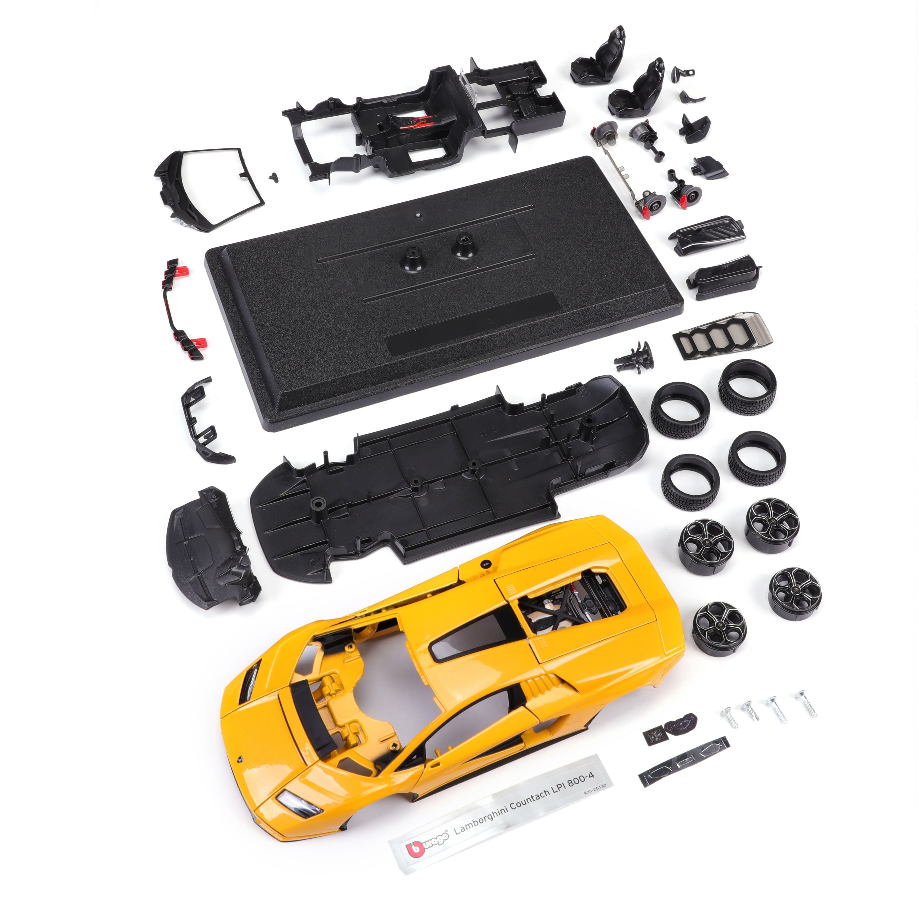 bburago-model-kit-lamborghini-countach-1-24-35-pezzi-giallo image 6