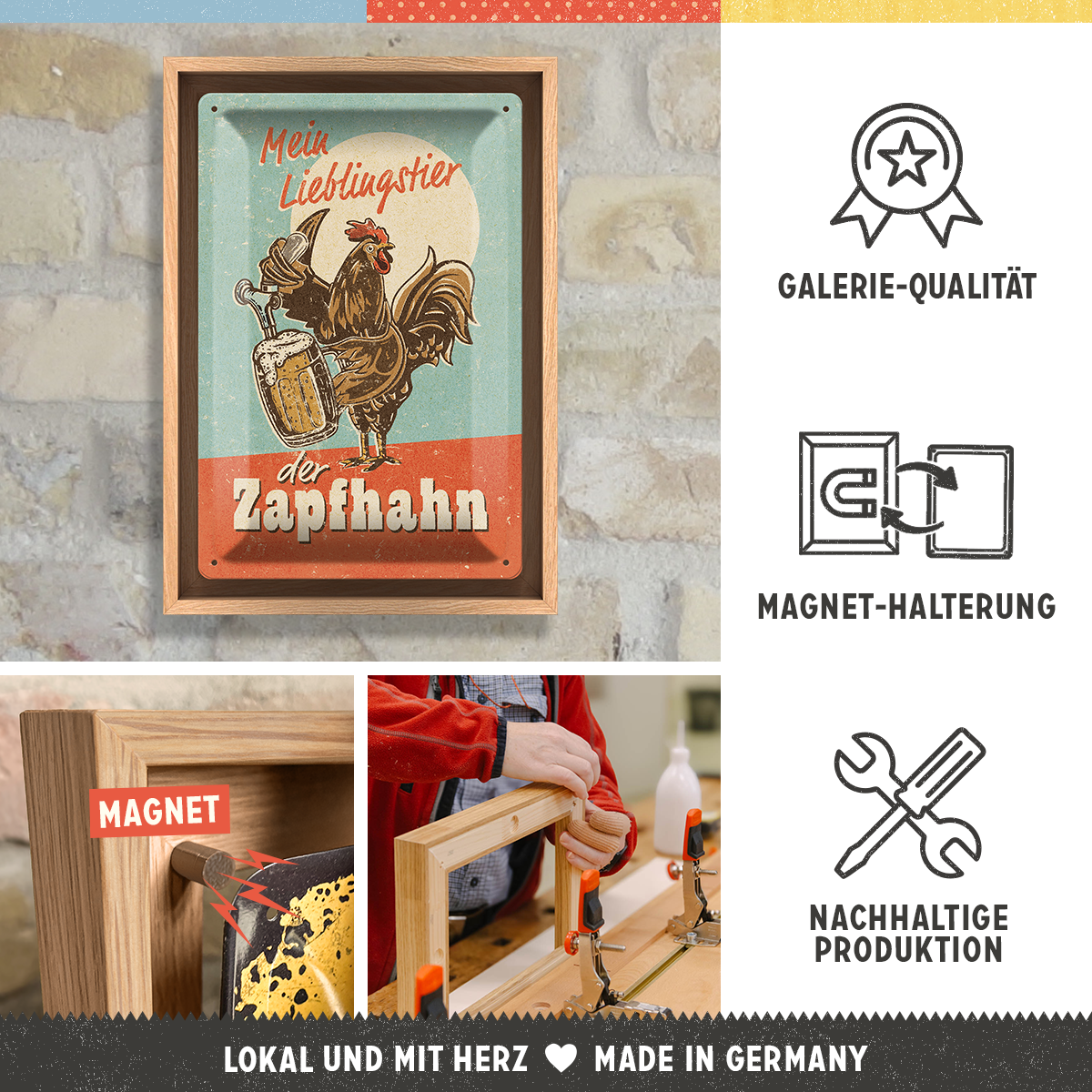 nostalgic-art-lieblingstier-zapfhahn-n-frame-m-cornice-in-legno-24-x-33-5-cm image 3