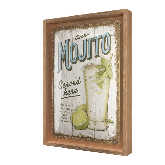 nostalgic-art-mojito-served-here-n-frame-m-edition-insegna-in-metallo-con-cornic image 1