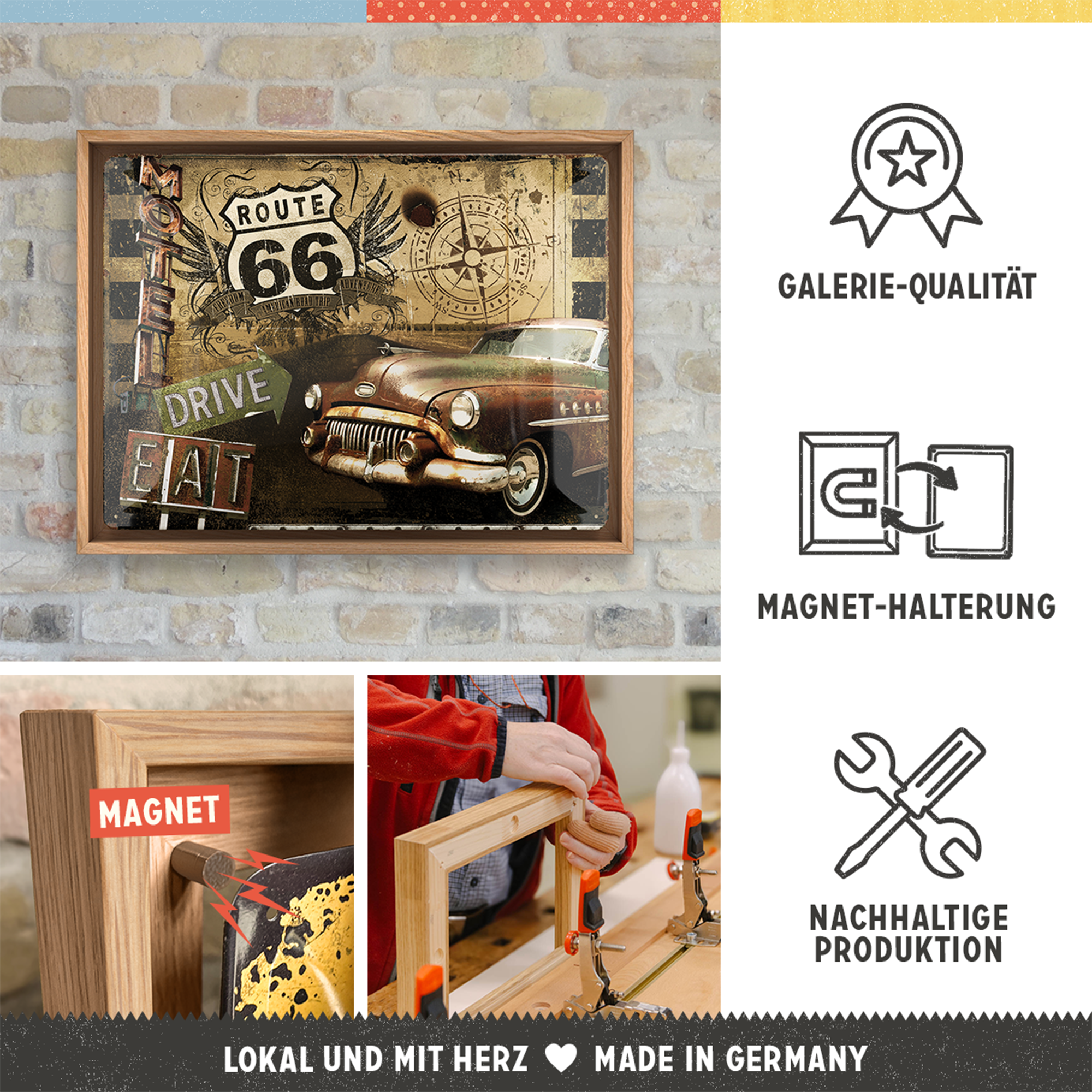nostalgic-art-route-66-road-trip-cornice-n-frame-l-edition-33-5x44-cm image 3