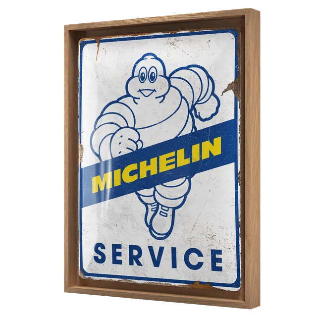 nostalgic-art-michelin-service-n-frame-l-edition-cornice-in-legno-con-insegna-in image 1