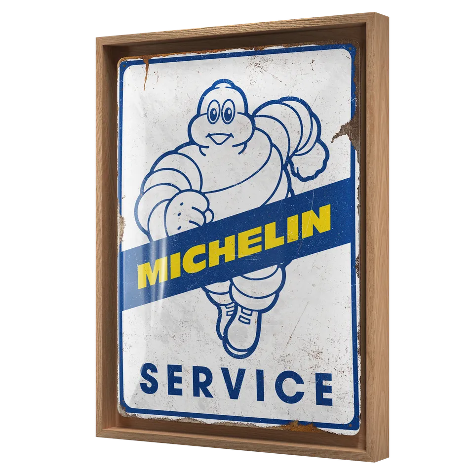 nostalgic-art-michelin-service-n-frame-l-edition-cornice-in-legno-con-insegna-in image 1