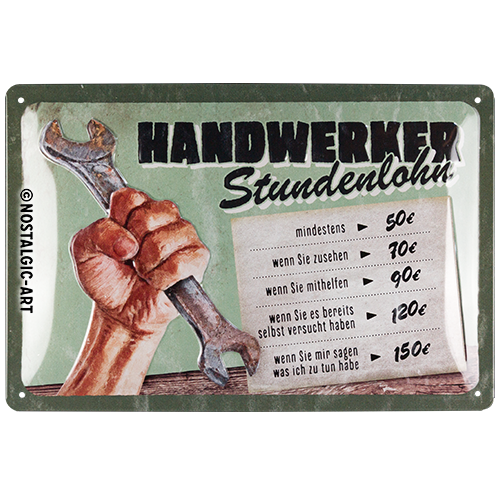 nostalgic-art-handwerker-stundenlohn-targa-in-metallo-20x30-cm-2 image 2