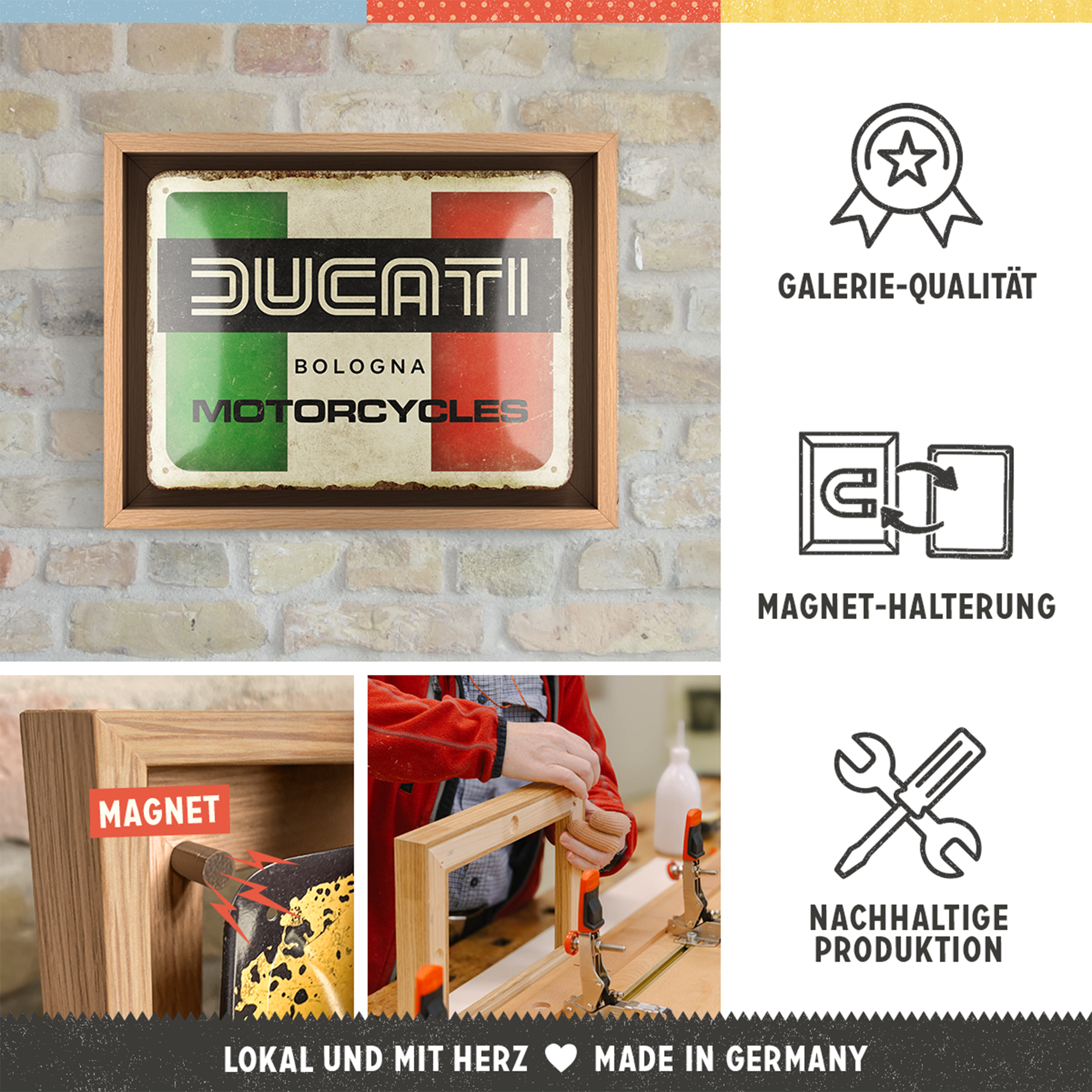 nostalgic-art-ducati-italy-giugiaro-logo-quadro-n-frame-s-edition-18-5x24-cm image 5
