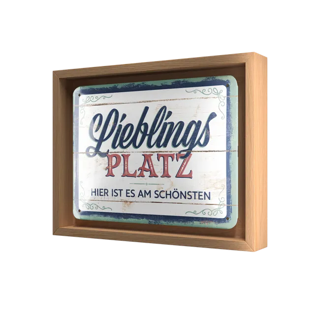 nostalgic-art-lieblingsplatz-n-frame-s-edition-cornice-in-legno-insegna-metallo image 1