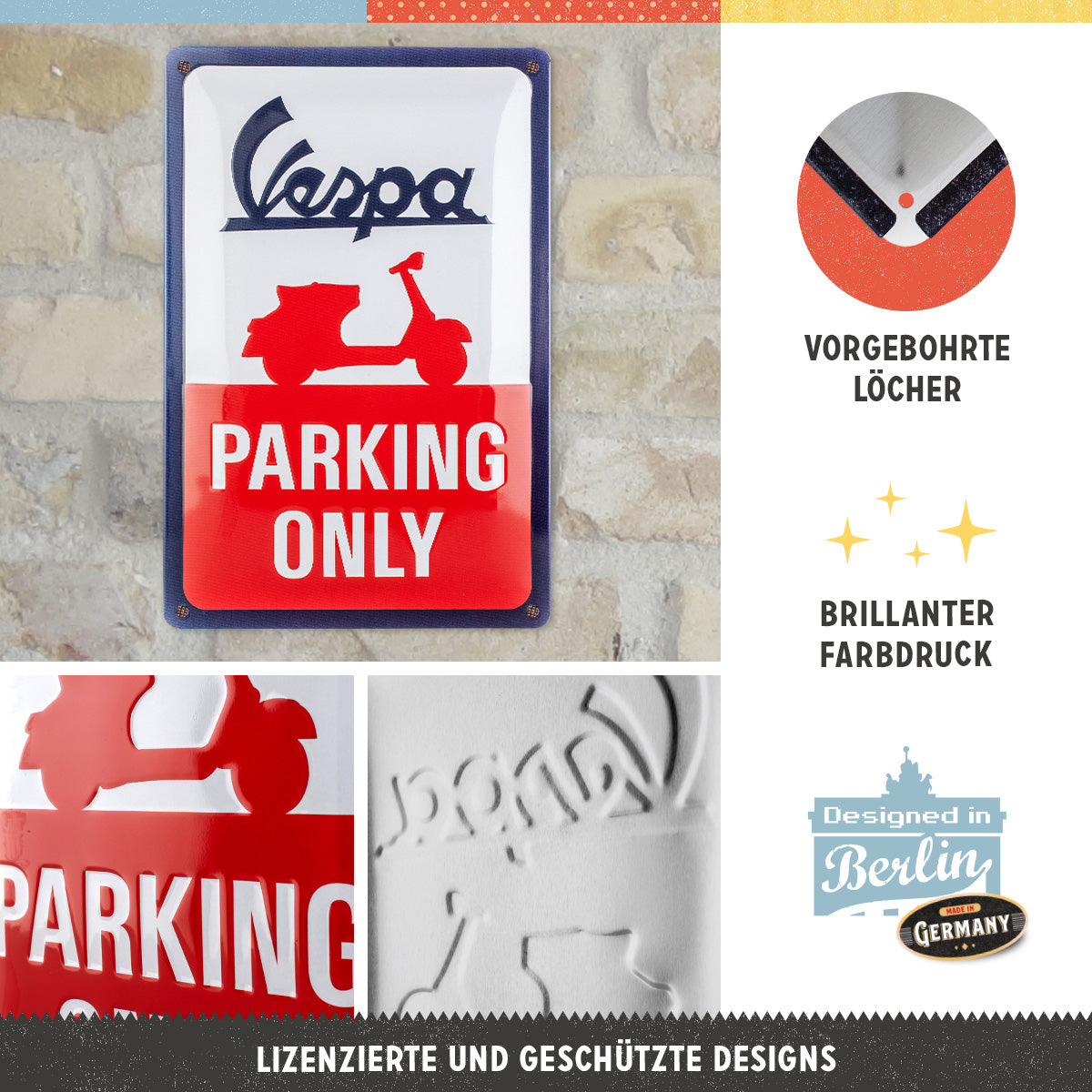 nostalgic-art-vespa-parking-only-targa-in-metallo-20x30-cm-2 image 2