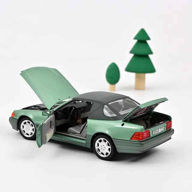 norev-mercedes-benz-500-sl-1989-green-metallic-1-18-modellino-die-cast-200-pz image 1