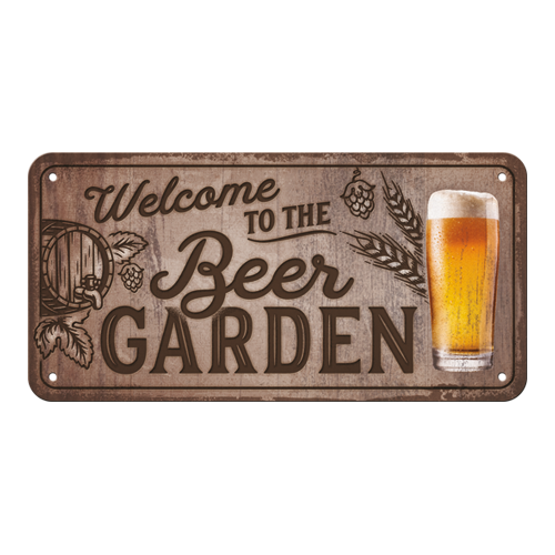 nostalgic-art-welcome-to-the-beer-garden-insegna-metallo-10x20-cm image 3