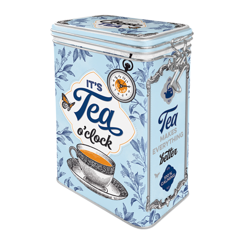 nostalgic-art-classic-tea-scatola-in-latta-con-coperchio-clip-7-5x11x17-5-cm image 1