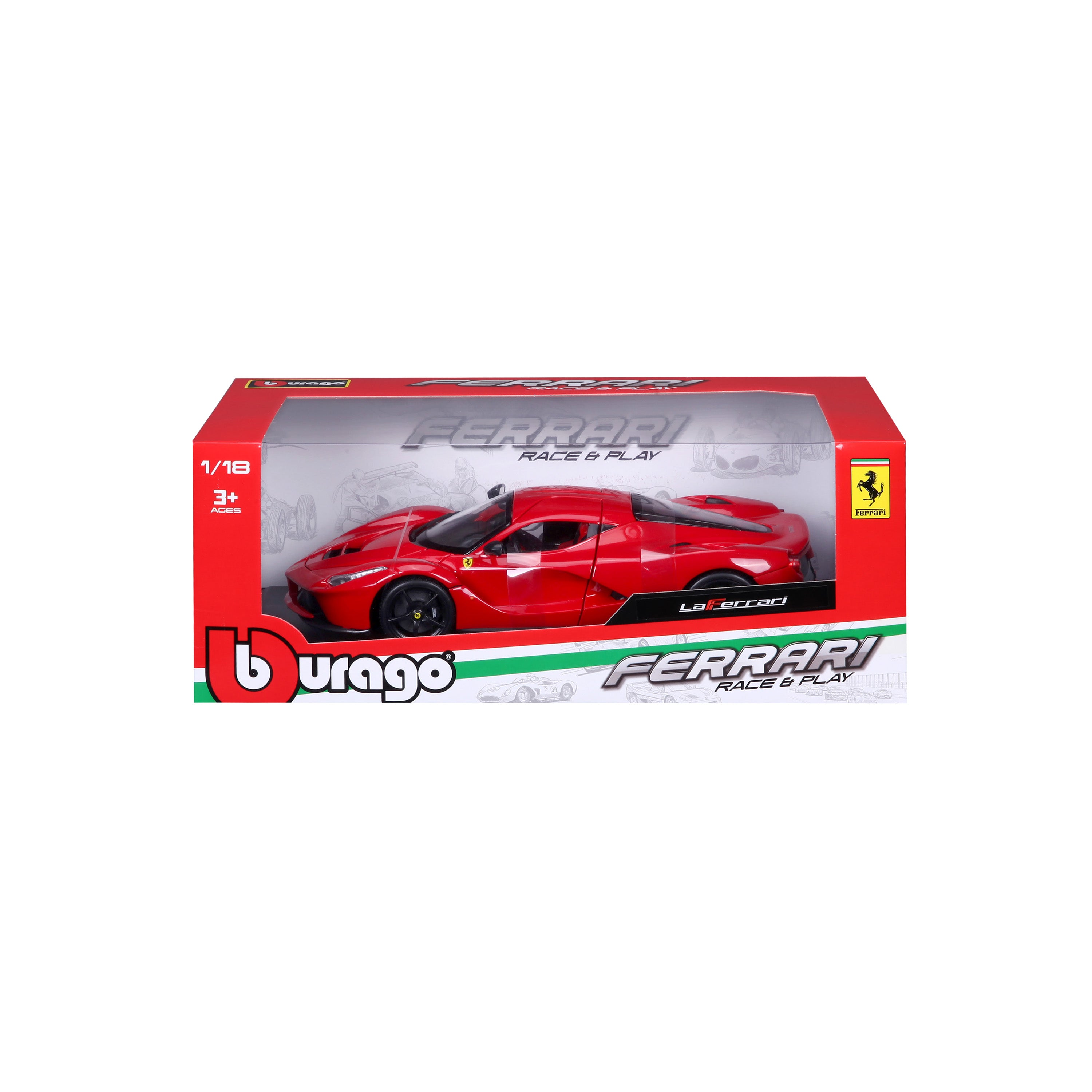 bburago-laferrari-r-p-rossa-1-18-modellino-diecast-con-parti-apribili image 2
