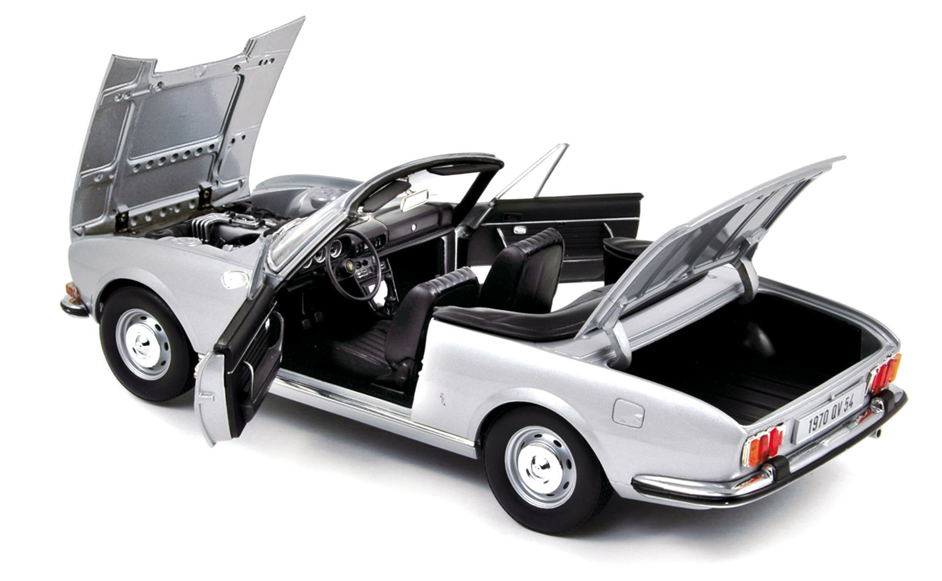 norev-peugeot-504-cabriolet-1971-modellino-die-cast-1-18-grigio-metallizzato image 1