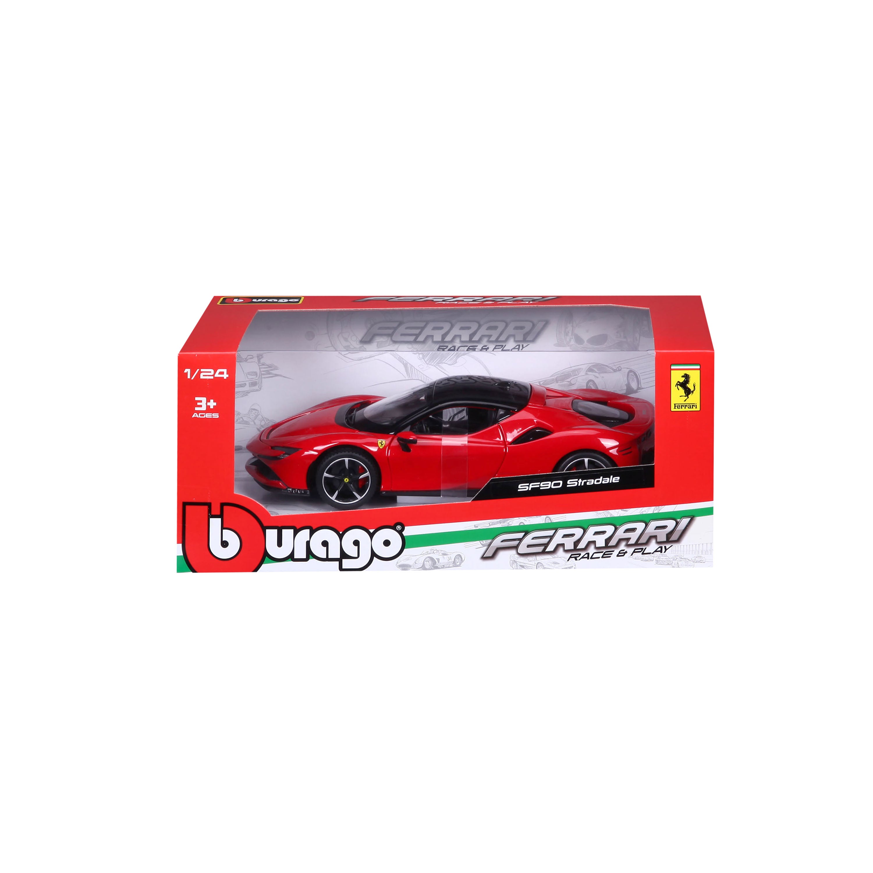 bburago-ferrari-sf90-stradale-rossa-modellino-auto-stradale-1-24 image 2