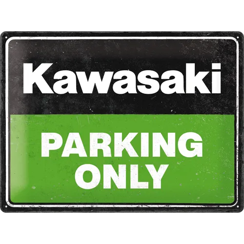 nostalgic-art-kawasaki-parking-only-green-targa-in-metallo-30x40-cm image 1