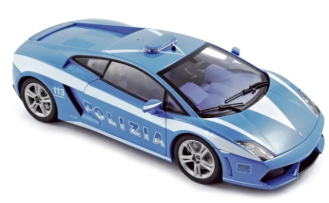 norev-lamborghini-gallardo-lp560-4-2009-polizia-1-18-modellino-auto-polizia image 1