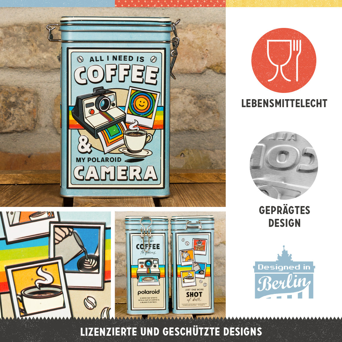 nostalgic-art-polaroid-coffee-camera-scatola-metallo-con-coperchio-7-5x11x17-5-c image 2