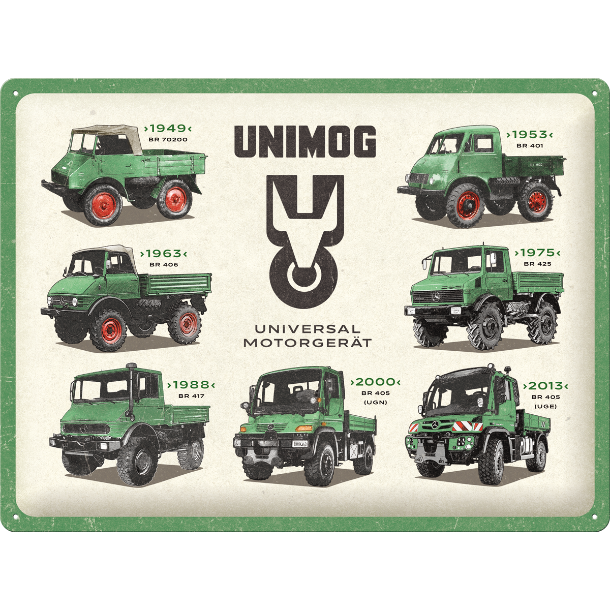 nostalgic-art-daimler-truck-unimog-model-chart-targa-metallo-30x40-cm image 1