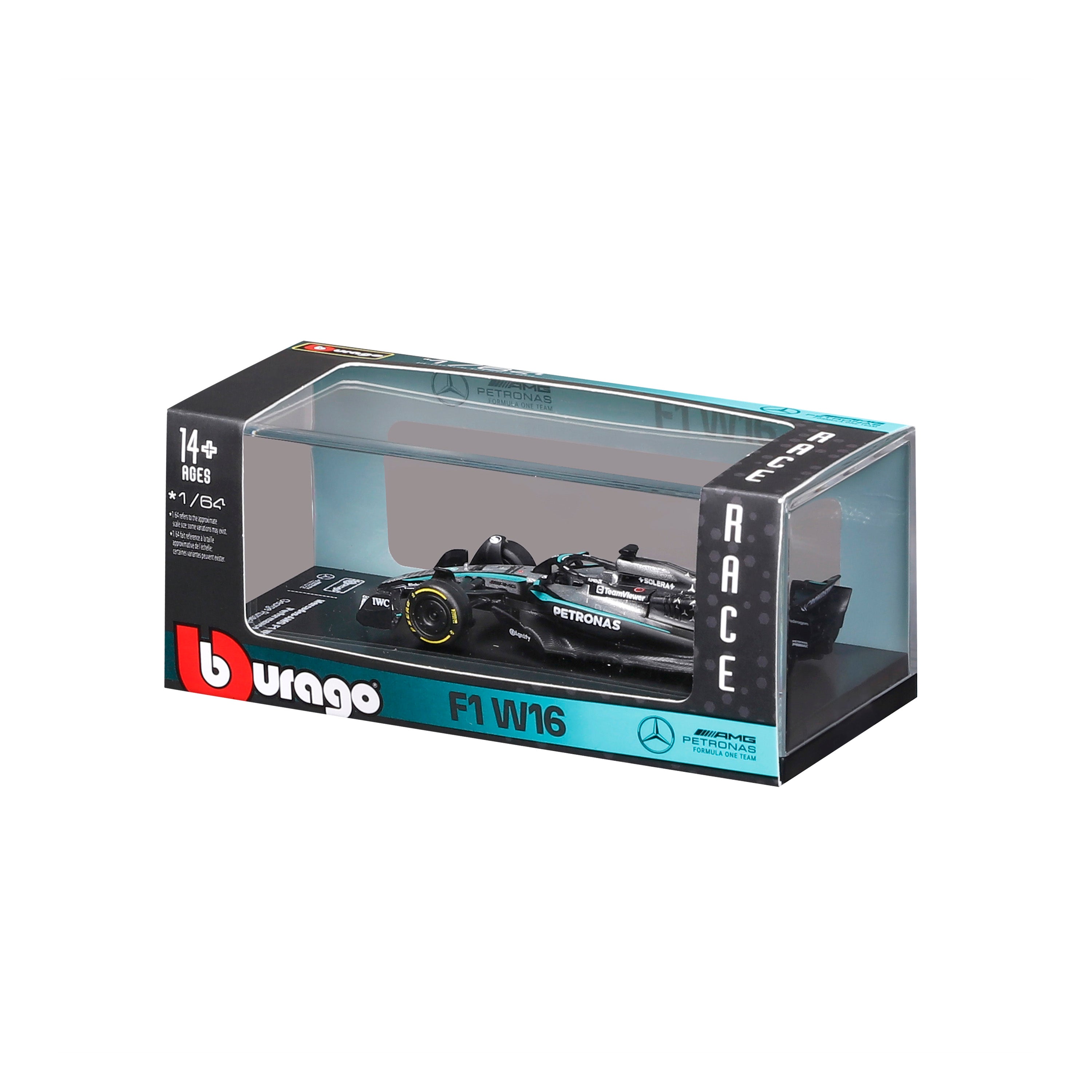 bburago-mercedes-amg-f1-w16-2025-63-george-russell-modellino-scala-1-64-con-teca image 8